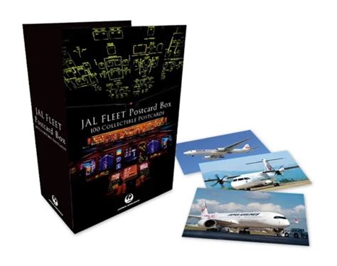 japan airlines jal fleet postcard box